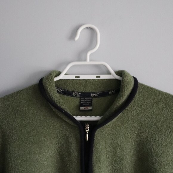 WAC Mens Green Sz M Fleece 1/4 Zip Pullover Comfy Outdoor Winter Sweater - Picture 4 of 11